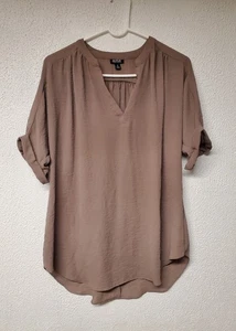 Women's Pullover Brown Blouse by A.N.A - Size Medium - Picture 1 of 3