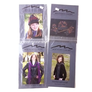 4 MOUNTAIN COLORS KNITTING PATTERN LOT: SCARF, HAT MITTENS LF - Picture 1 of 1