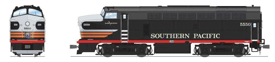 Broadway HO 7709 Baldwin RF16 Sharknose A - w/Sound & DCC Southern Pacific #5551 - Image 1 of 1