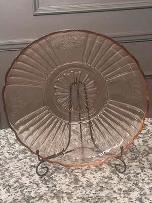 Anchor Hocking MAYFAIR/ROSA ABIERTA ROSA FRUTERO FESTONEADO BAJO 11,5" ancho Foto 1 de 4