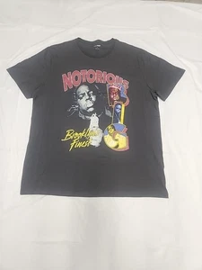 Notorious B.I.G Old Navy T Shirt Mens XL Black Faded Brooklyn Hip Hop 90's Retro - Picture 1 of 9