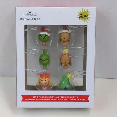 Juego de 6 mini adornos Hallmark Grinch decoración de árbol de Navidad Cindy Lou vintage  Foto 1 de 2