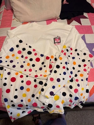 Walt Disney World White w/Multi-colored Dotts Spirit Jersey XXL - Image 1 of 3