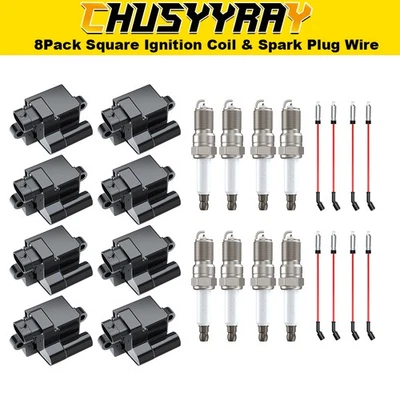 8 Ignition Coils +8 Spark Plugs+8 Wires For 2000-2006 Chevrolet Suburban 1500 - Image 1 of 4