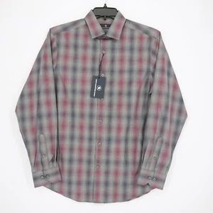 Hart Schaffner Marx langärmliges Herrenhemd M blau rot grau kariert neu mit Etikett $ 98,50 - Bild 1 von 11