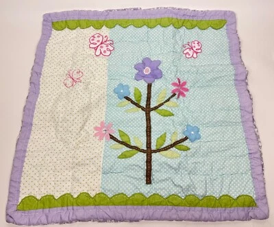 NEW Pottery Barn Kids Brannan Flower Butterfly STANDARD QUILTED Sham Cover Euro - Image 1 of 4