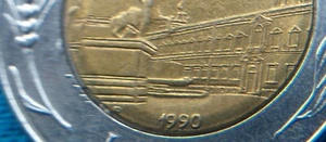 Vintage 1990 Italy 500 lire coin. Quirinale. Production Error. - Picture 1 of 5
