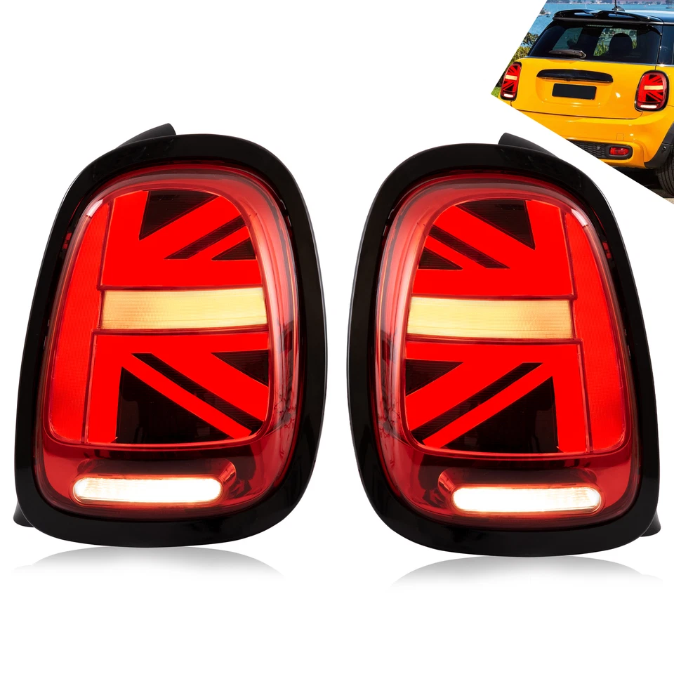 VLAND Feux Arrière LED Pour 2014-2019 Mini Cooper F55 F56 F57 Union Jack Rouge - Image 1 of 4