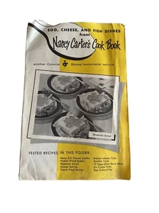 Nancy Carter's Cook Book Recipe Pamphlet Egg Cheese Fish Colonial Stores - Imagen 1 de 8