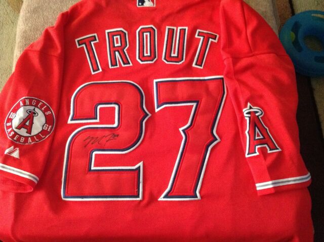Mike Trout Los Angeles Angels Signed Autographed White Custom Jersey –
