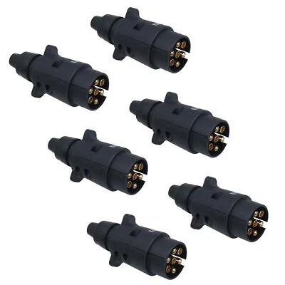12N 7 Pin Plug Plastic Car Trailer Caravan Electrical Wiring Light Connector 6pc - Image 1 of 4