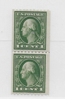US 441 1c Washington Mint Line Pair F-VF OG NH  - Image 1 of 2