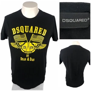 Dsquared2 Herren Small Shirt T-Shirt schwarz Baumwollmischung Stretch Spruch Flagge USA - Bild 1 von 10