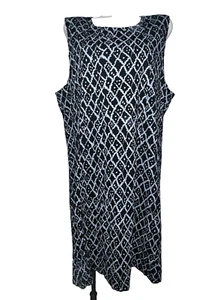 FRESH PRODUCE Women's Plus Size 2X Blue Print Sleeveless 100% Cotton Tank Dress - Picture 1 of 6