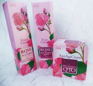 BioFresh ROSE of Bulgaria set:Face AntiAgeCream with Q10 +Hand cream+Foot cream - Picture 1 of 4