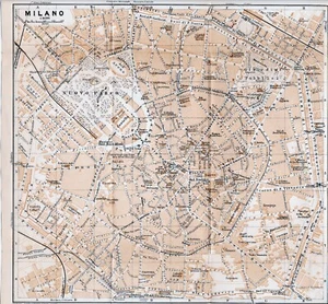 Milano Milan 1908 picc. mappa orig. + guida fr. (36 p) Duomo Patronato Bonaparte - Foto 1 di 2