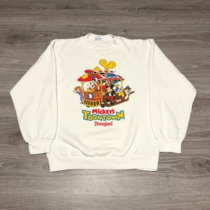 Sudadera Vintage Años 80 Mickey's ToonTown DisneyLand Jolly Trolley Adulto Talla M - Imagen 1 de 6