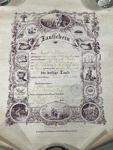 1870s New York City German Frakturs religious documents Korner Family 5 - Picture 1 of 8