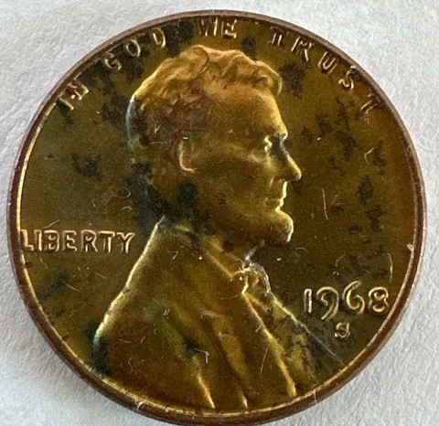 1968-S Lincoln Cent with S/S Mint Mark/ DDO Cover