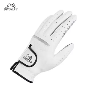 GVOVLVF Golf Gloves Genuine Sheepskin Leather Non-slip Silicon Breathable - Picture 1 of 7