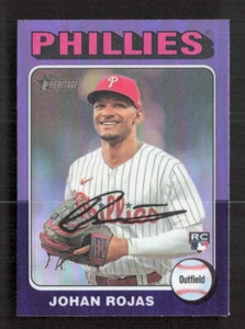 2024 Topps Heritage Hot Box refractor cromado púrpura #171 Johan Rojas - Imagen 1 de 2