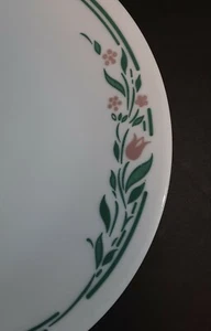 Rosemarie Corelle Corning 6-3/4" Brotteller grüne Blätter mauve Blumen - Bild 1 von 4