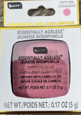 B Pure Essentially Ageless Luminizing Blush Poppy Pink=NEW-SHIPS N 24 HOURS - Image 1 of 4