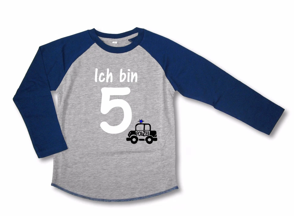 LITTLE BEE Langarm Geburtstagsshirt Ich bin 5 WAHL Motiv Wunschname Größe NEU
