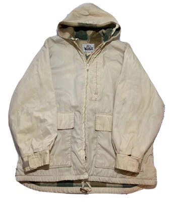 Chaqueta Woolrich Vintage Años 70 Con Capucha Lana Forrada a Cuadros Parka Talla XL J5 Foto 1 de 4