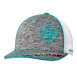 Ariat Youth Turquoise/Heather Offset Shield Logo Ball Cap 1517833 - Picture 1 of 1