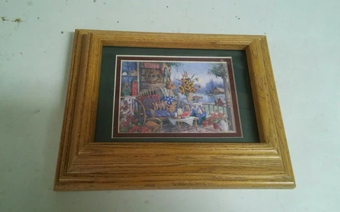 VTG Crystal Art Gallery 9.75x7.75 Wood Framed Country Porch Wall Hanging Decor Cover
