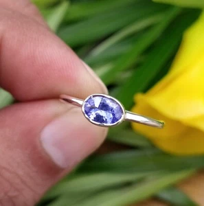 Anillo de tanzanita de plata de ley 925 - Anillo de piedra de nacimiento de mayo regalo de boda para ella - Imagen 1 de 67
