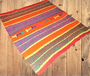 Peruvian Frazada, Blanket/ Rug Handmade Sheep Wool -Peruvian Designs - Picture 1 of 7