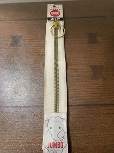 Vintage Coats Clark's Jumbo Zip 22" Zipper with  1  1/2" Brass Pull Ring - Picture 1 of 2