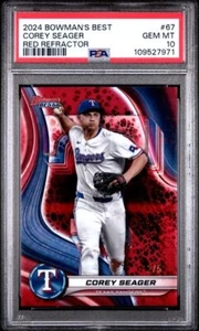 2024 Bowman's Best - Corey Seager #67 Red Refractor /5 PSA 10 - Picture 1 of 2