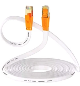 Cable Ethernet Cat 8 20 pies, cable LAN de red de Internet plano de alta velocidad - Imagen 1 de 5