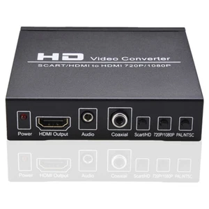 Scart/HDMI to HDMI 720P/1080P HD Video Converter PAL/NTSC Coaxial Audio Adapter - Picture 1 of 11