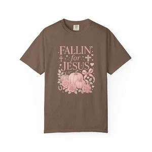 Fall T-shirt, Fallin' for Jesus Tee, Autumn Apparel, Christian T-Shirt, coquette - Picture 1 of 20