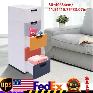 5 Drawers Chest of Dresser Cabinet Storage Tower Bins Bedroom Organizer Home Box - Picture 1 of 12