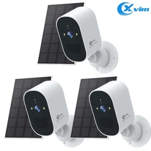 3Pcs Wireless Solar Battery Powered Camera Wifi Outdoor Security Camera System - Picture 1 of 11