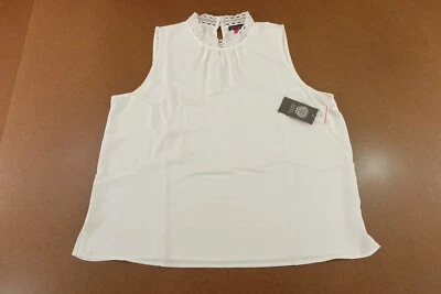 Vince Camuto Womens Size Large New Ivory Lace Trim Gathered Neck Tank Top NWT - Изображение 1 из 4
