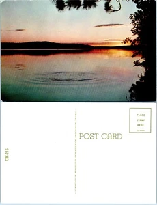Lake at Sunset (Minnesota?) Vintage PC Chrome  - Picture 1 of 1