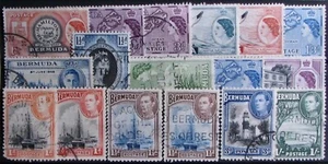 1937-58 BERMUDA #118-168: F/VF Used: KGVI to QE II eras - 17 pictorials, etc. - Picture 1 of 2