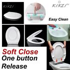 SOFT CLOSE TOILET SEAT LUXURY OVAL WITH METAL FIXING HINGES WHITE QUICK RELEASE