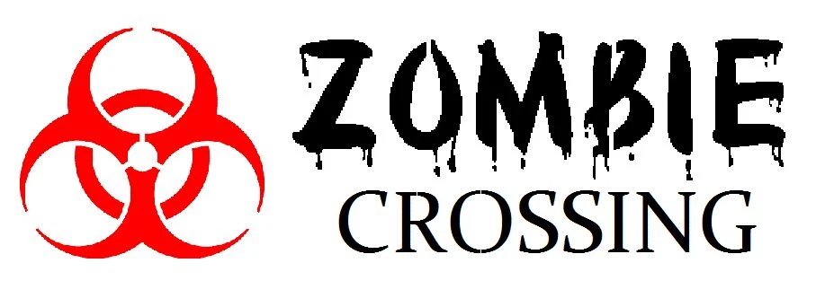 Stencil ZOMBIE CROSSING Bio Hazard Symbol for Sign, Walls, Doors  - Image 1 of 1