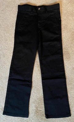 CHAPS - Pantalones Escolares Negros Frente Plano Aprobados por CHINO TALLA 8 Elastizados Foto 1 de 4