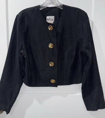 Nina piccalino Jacket Women’s Size 10 Black 4 Gold Buttons - Image 1 of 4