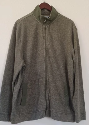 Suéter Club Room Para Hombre Cremallera Completa Cuello Simulado Oliva Talla 2XL Foto 1 de 4