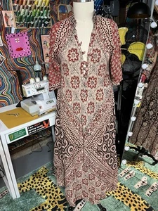 Vintage 70’s Indian Printed Cotton Maxi Dress - Picture 1 of 11