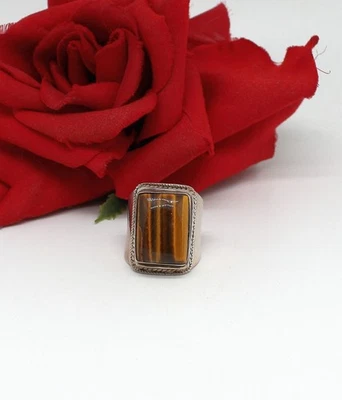 Sterling Silver Tiger's Eye  16.38g Ring  Size12  CAT RESCUE - Image 1 of 3